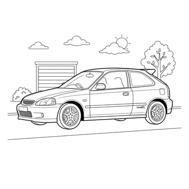 Honda Civic Type-R (2000) Car Coloring Page