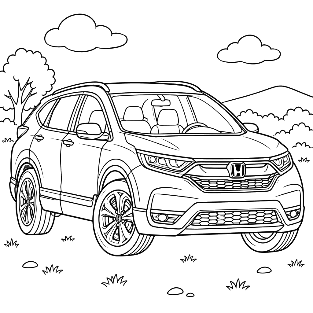 Honda CR-V 5th Generation Coloring Page
