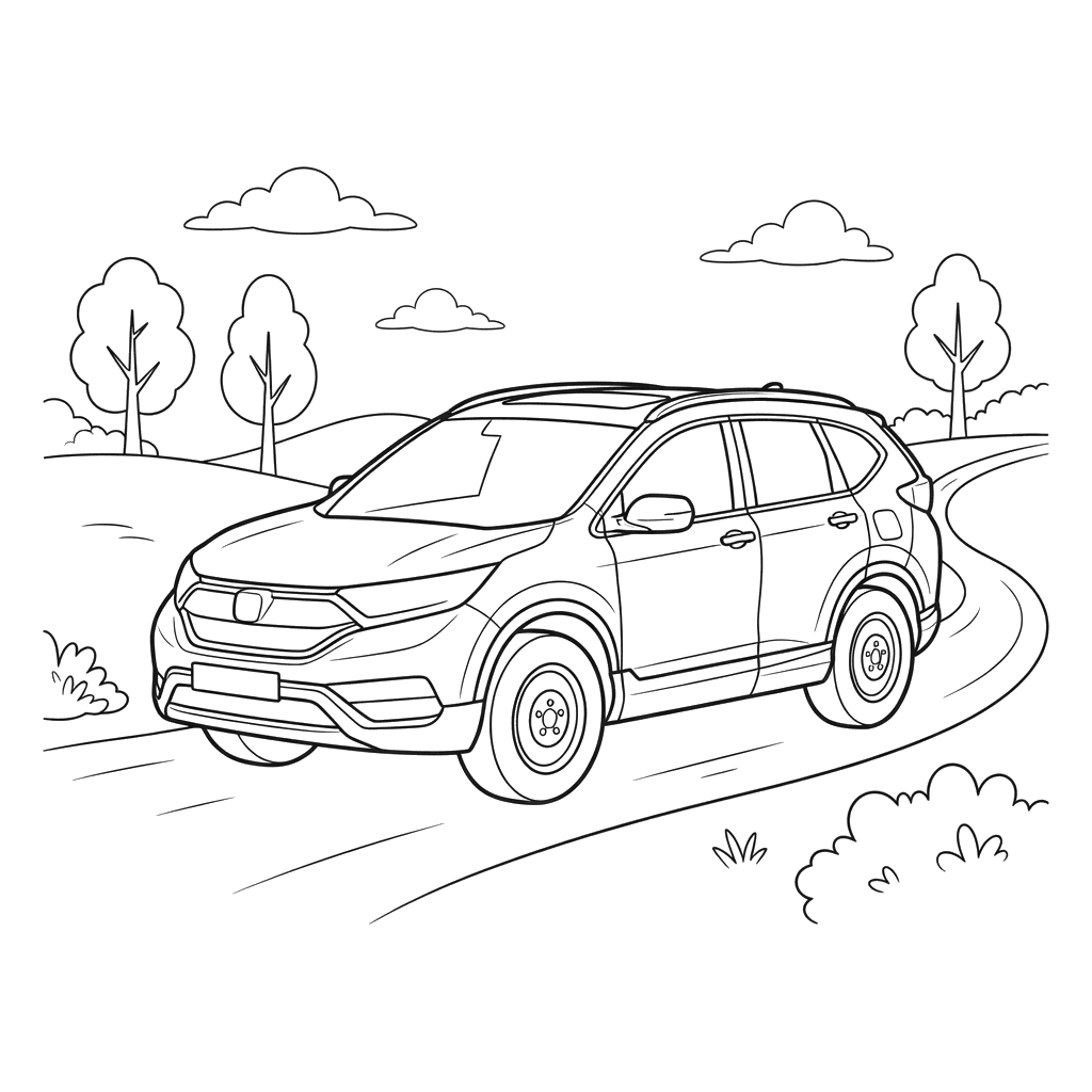 Honda CR-V Coloring Page