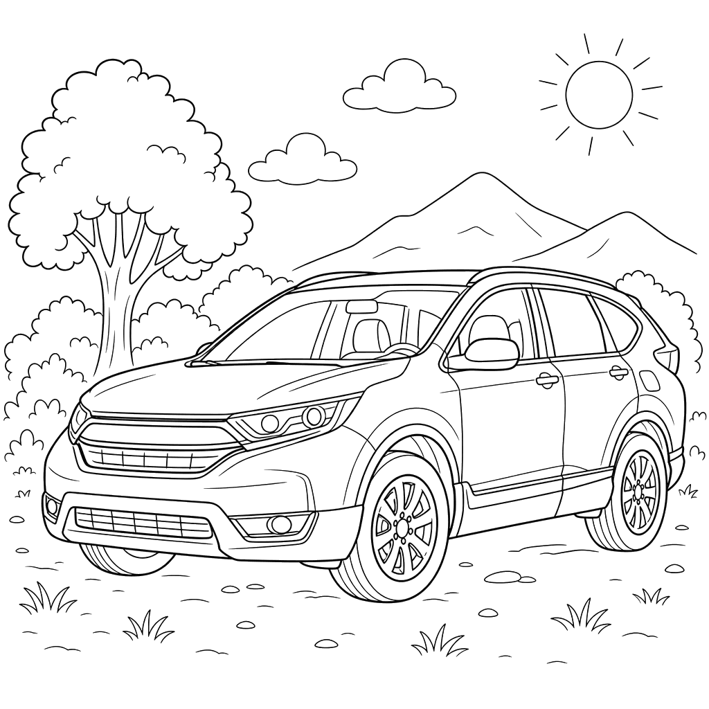 Honda CR-V Coloring Page