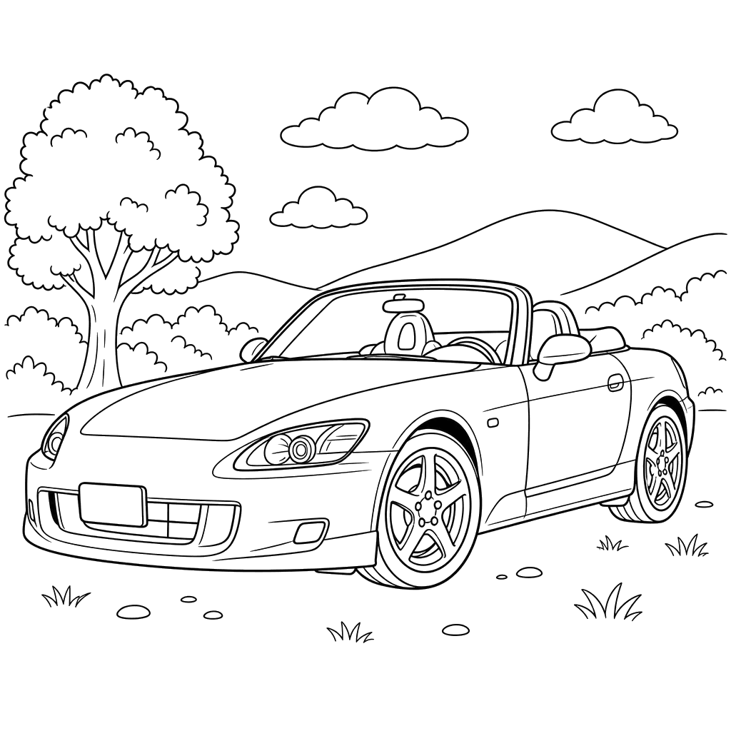 Honda S2000 Coloring Page