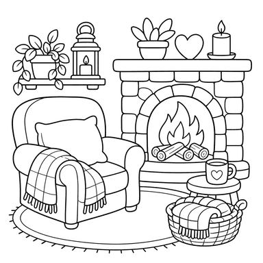 Hygge Corner with Fireplace
