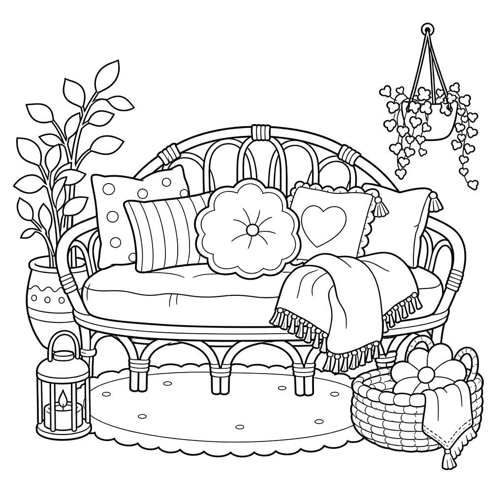 Hygge Sofa with Decorative Pillows