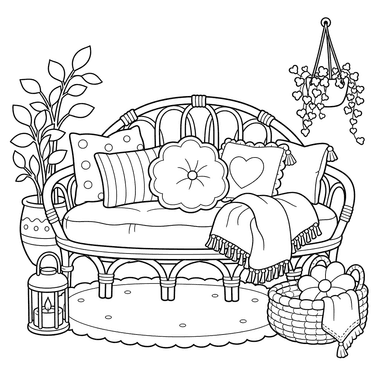 Hygge Sofa with Decorative Pillows