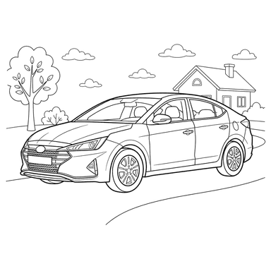 Hyundai Elantra Car Coloring Page