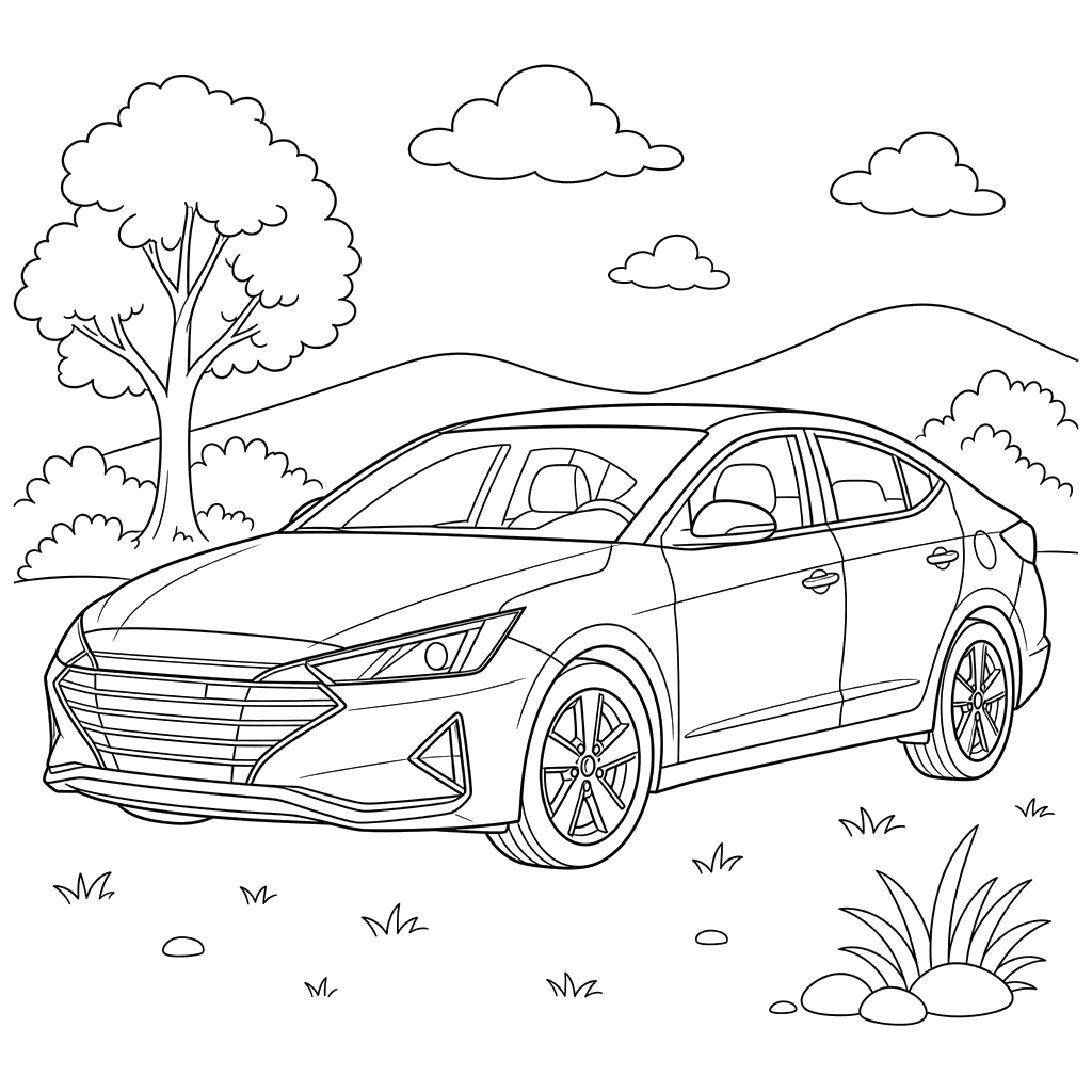 Hyundai Elantra Coloring Page