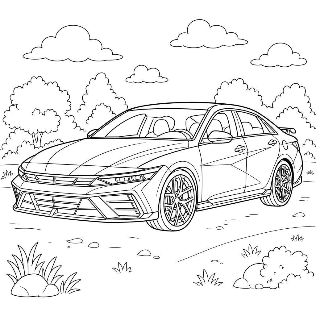 Hyundai Elantra N Coloring Page