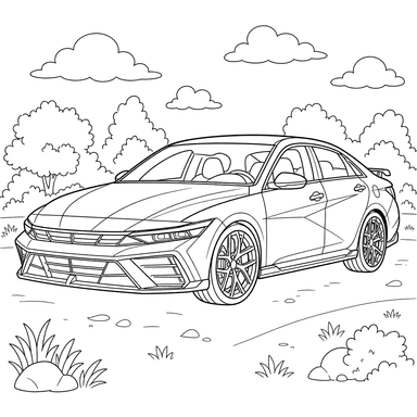 Hyundai Elantra N Coloring Page