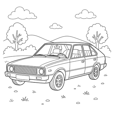 Hyundai Pony Coloring Page