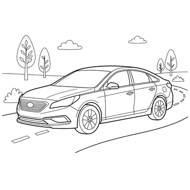 Hyundai Sonata Coloring Page