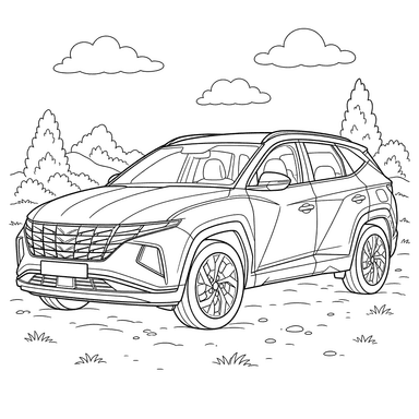 Hyundai Tucson Coloring Page