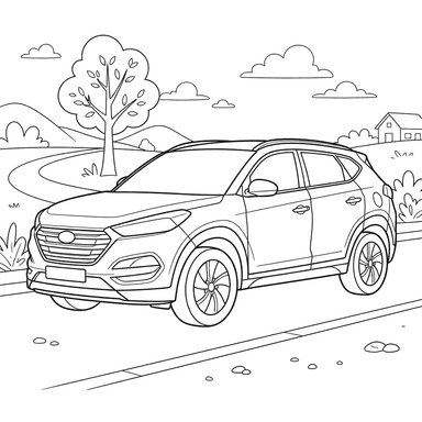 Hyundai Tucson Car Coloring Page