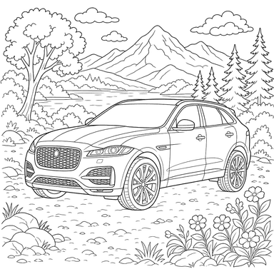 Jaguar F-Pace SUV Coloring Page