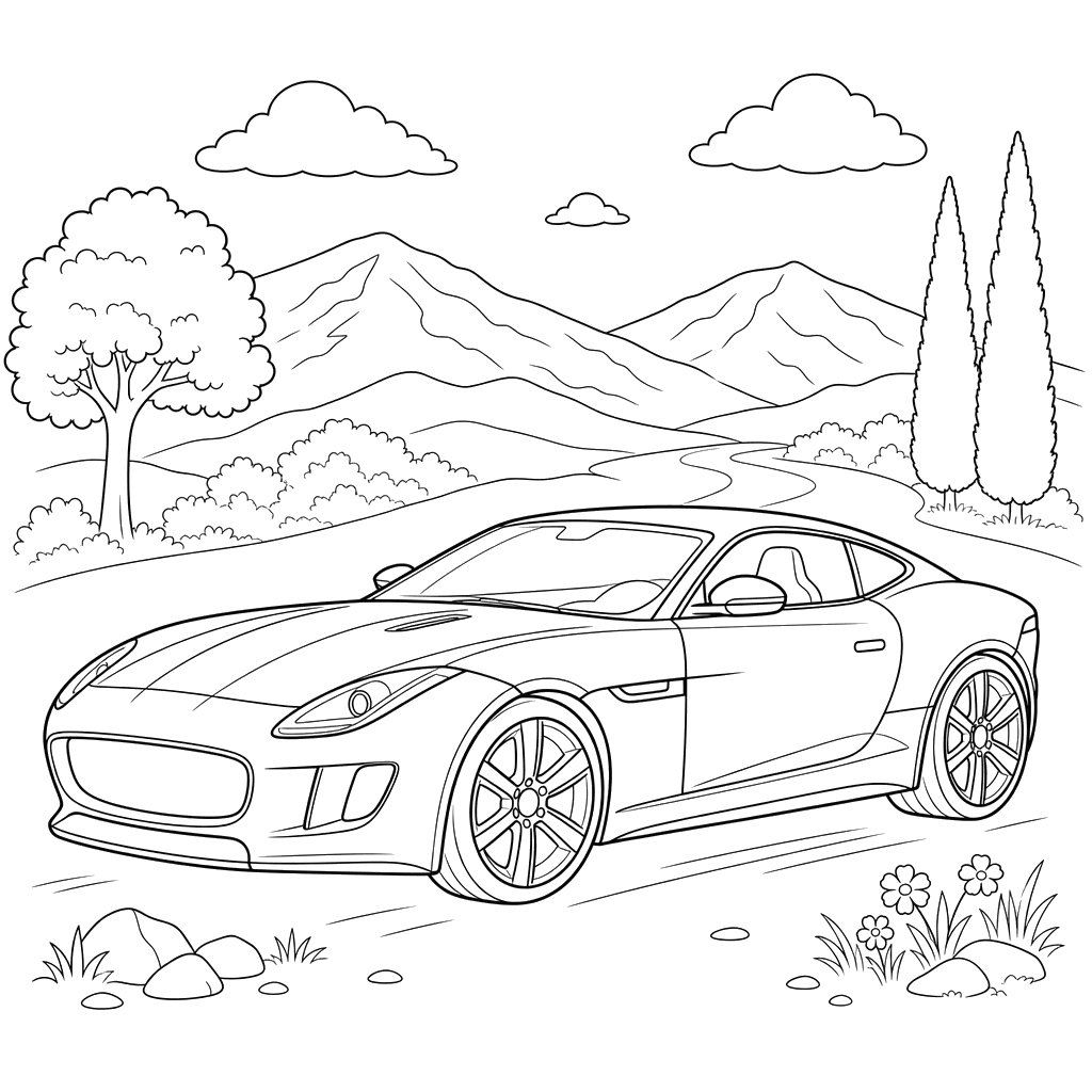 Jaguar F-Type Coupe Coloring Page