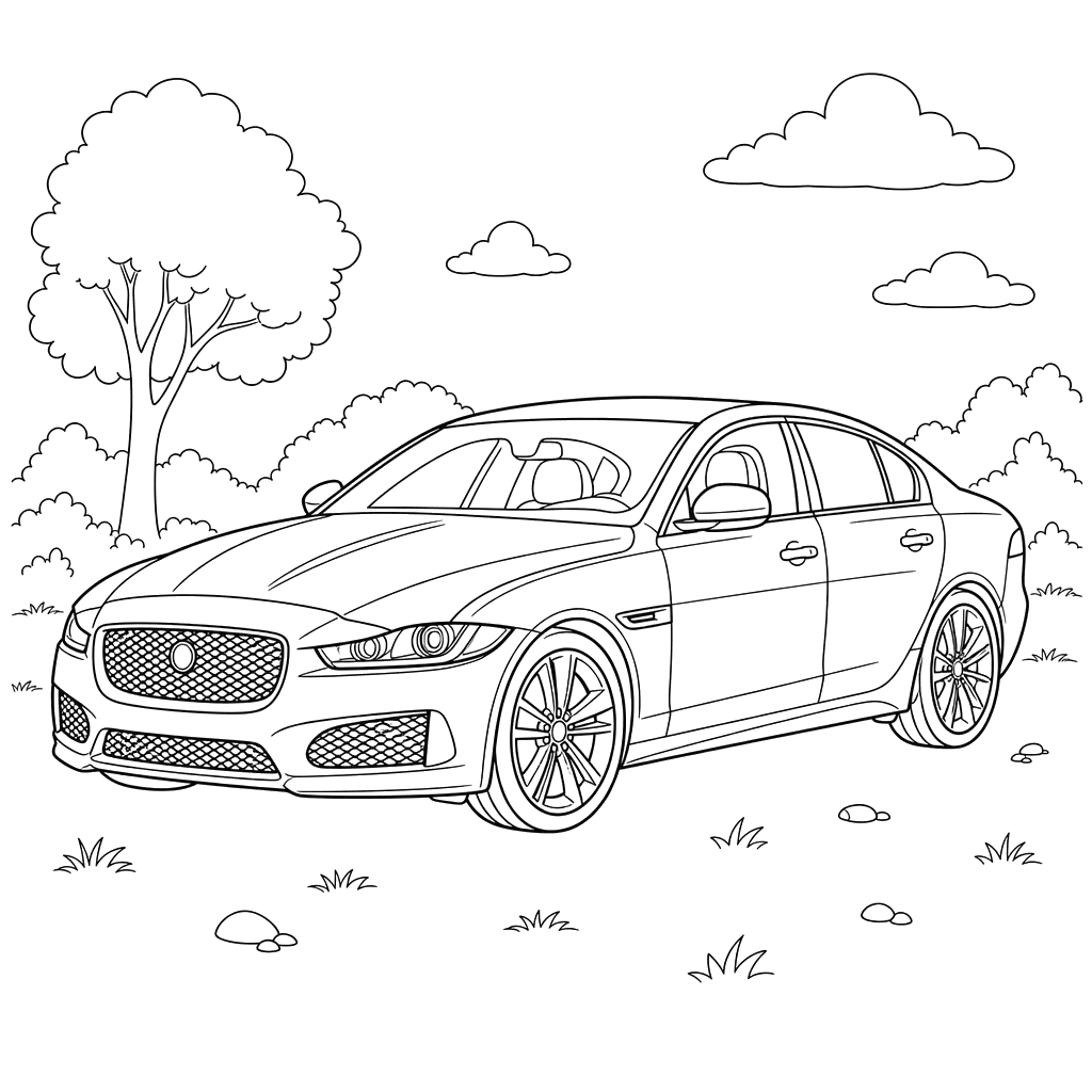 Jaguar XE Car Coloring Page