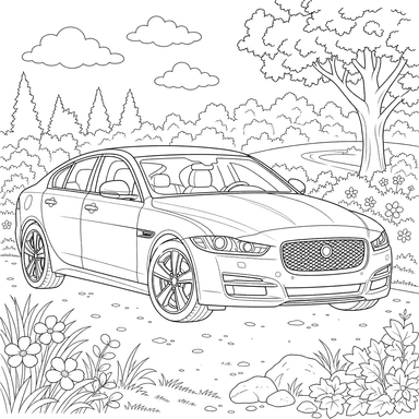 Jaguar XE Sports Sedan Coloring Page