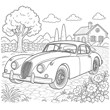 Jaguar XK Sports Car Coloring Page