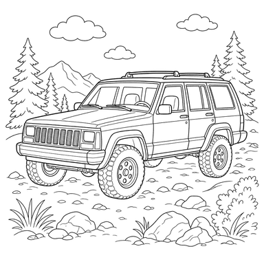 Jeep Cherokee Coloring Page