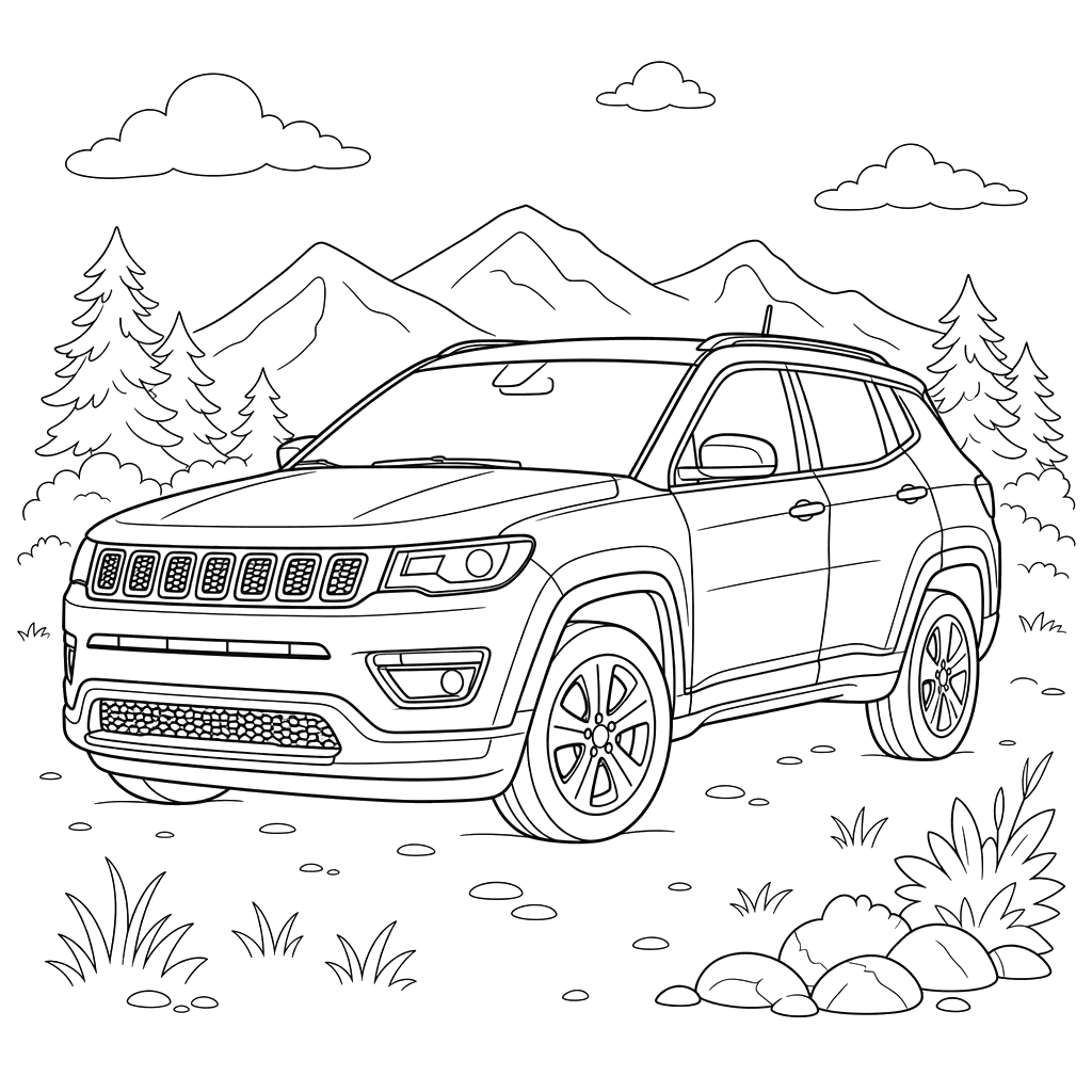 Jeep Compass Coloring Page