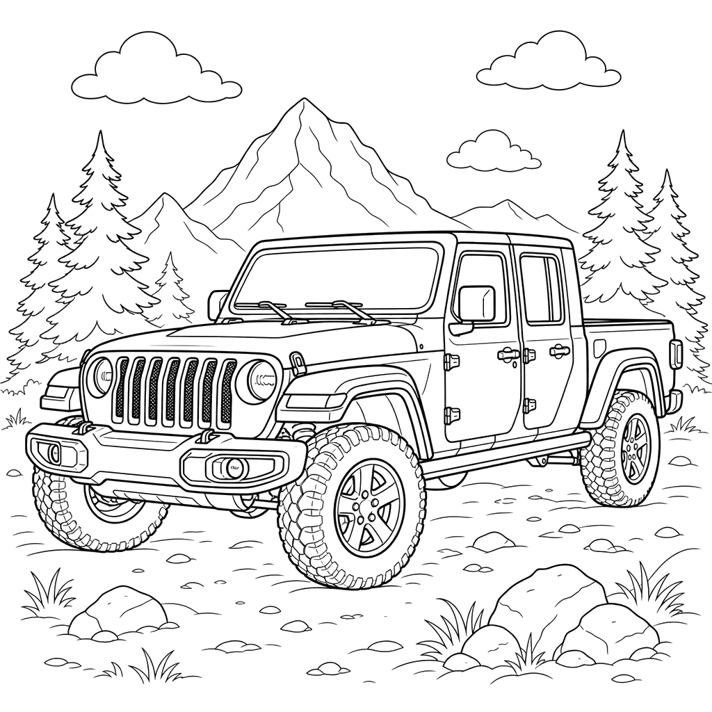 Jeep Gladiator Coloring Page