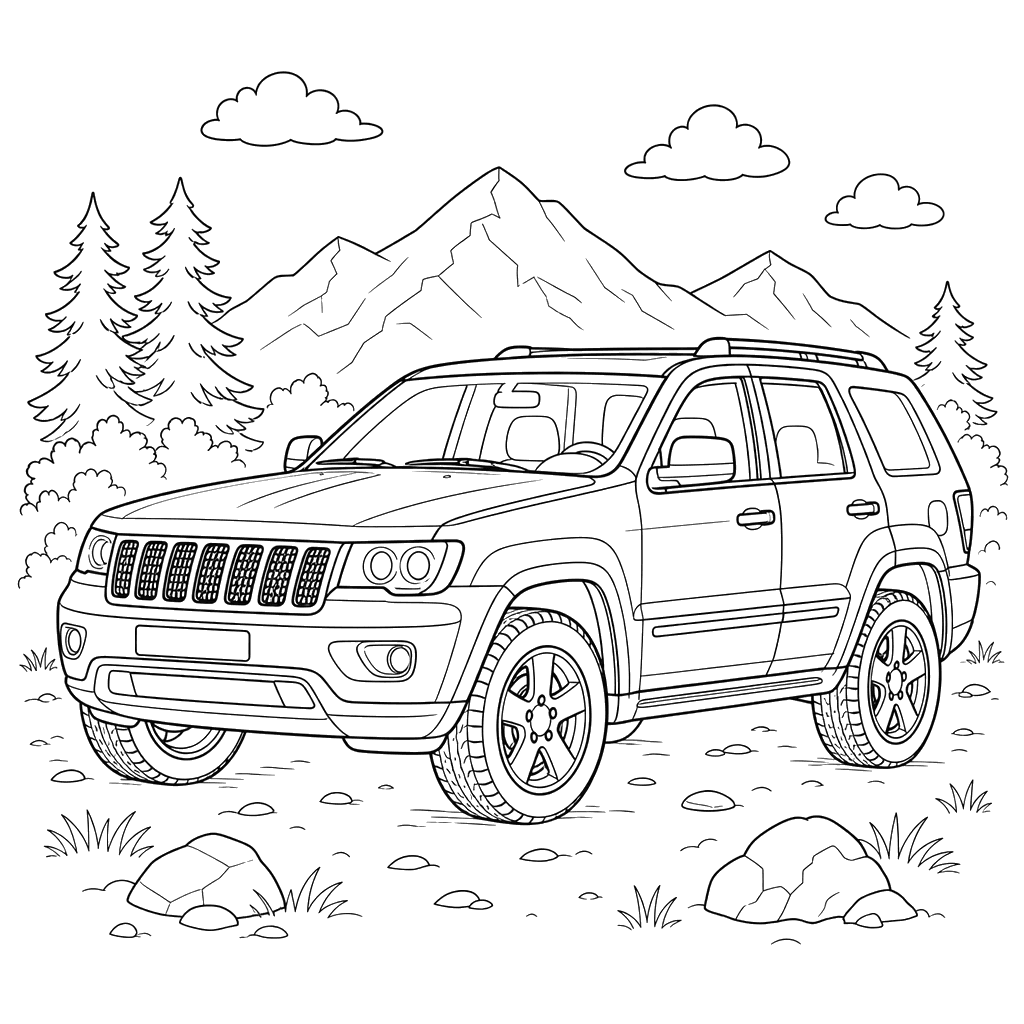 Jeep Grand Cherokee Coloring Page
