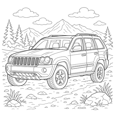 Jeep Grand Cherokee Coloring Page