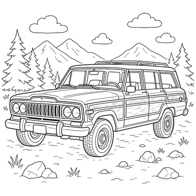Jeep Wagoneer Coloring Page