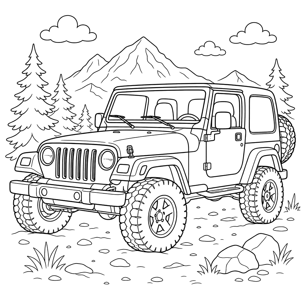 Jeep Wrangler Coloring Page