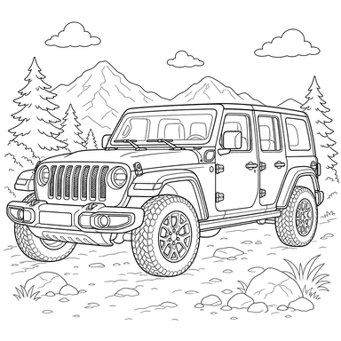 Jeep Wrangler 4xe Coloring Page