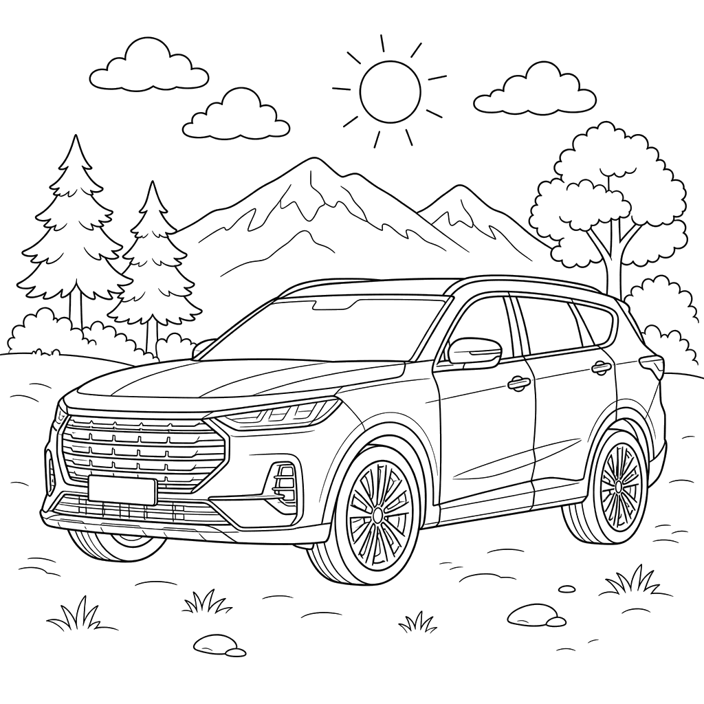 Jetour X70 Plus Coloring Page