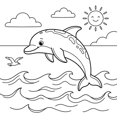 Friendly Dolphin Jumping Out of Water