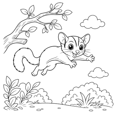 Sugar Glider Jumping