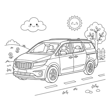 Kia Carnival Van Coloring Page