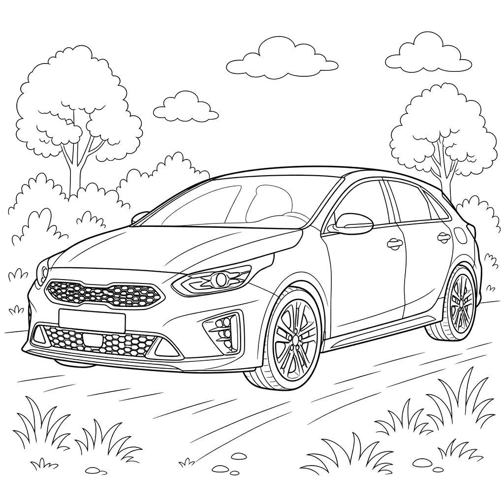 Kia Ceed GT Coloring Page