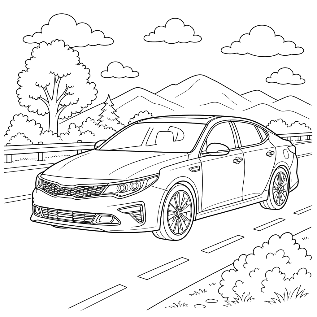 Kia Optima Sedan Coloring Page