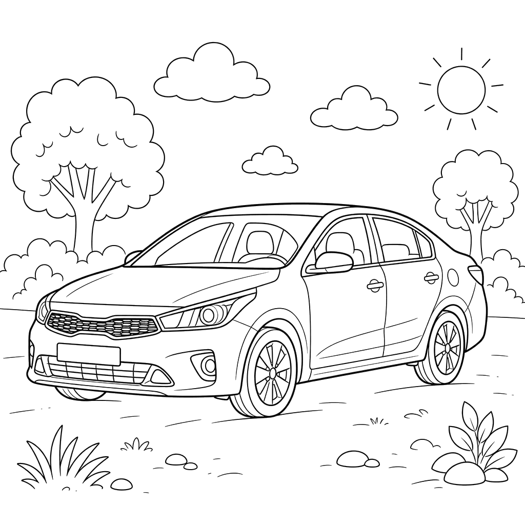 Kia Rio Car Coloring Page