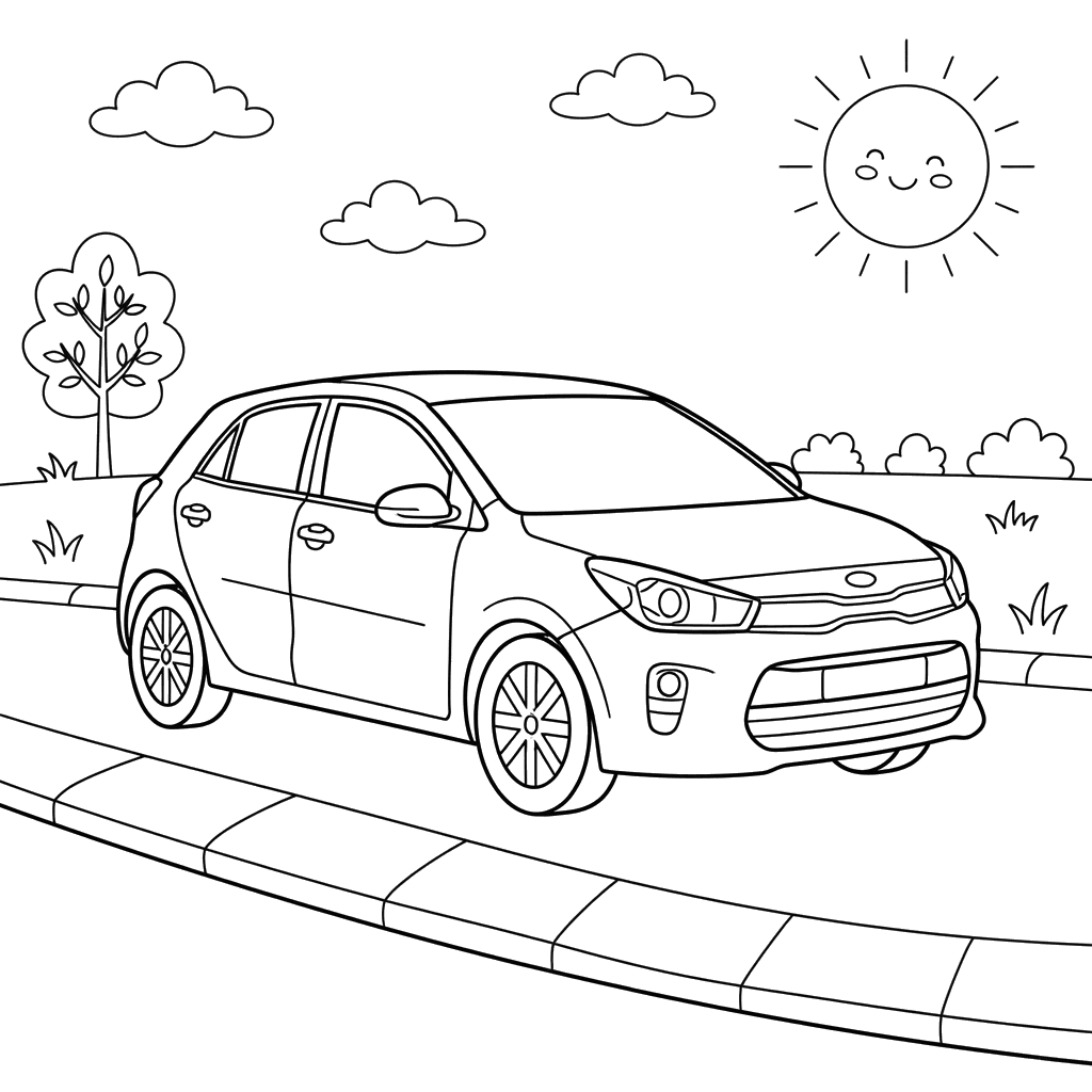 Kia Rio Car Coloring Page