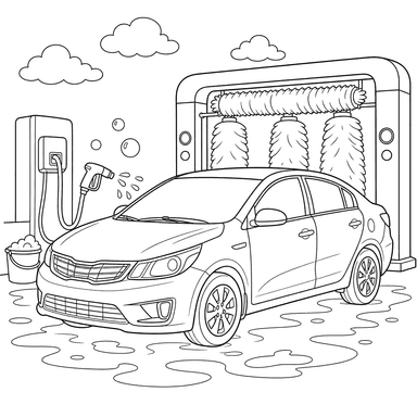 Kia Rio Sedan at the Car Wash