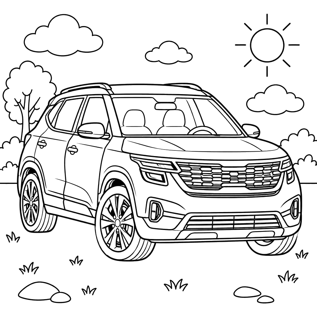Kia Seltos SUV in a Sunny Landscape