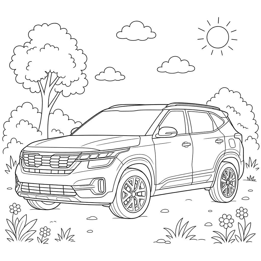 Kia Seltos Coloring Page