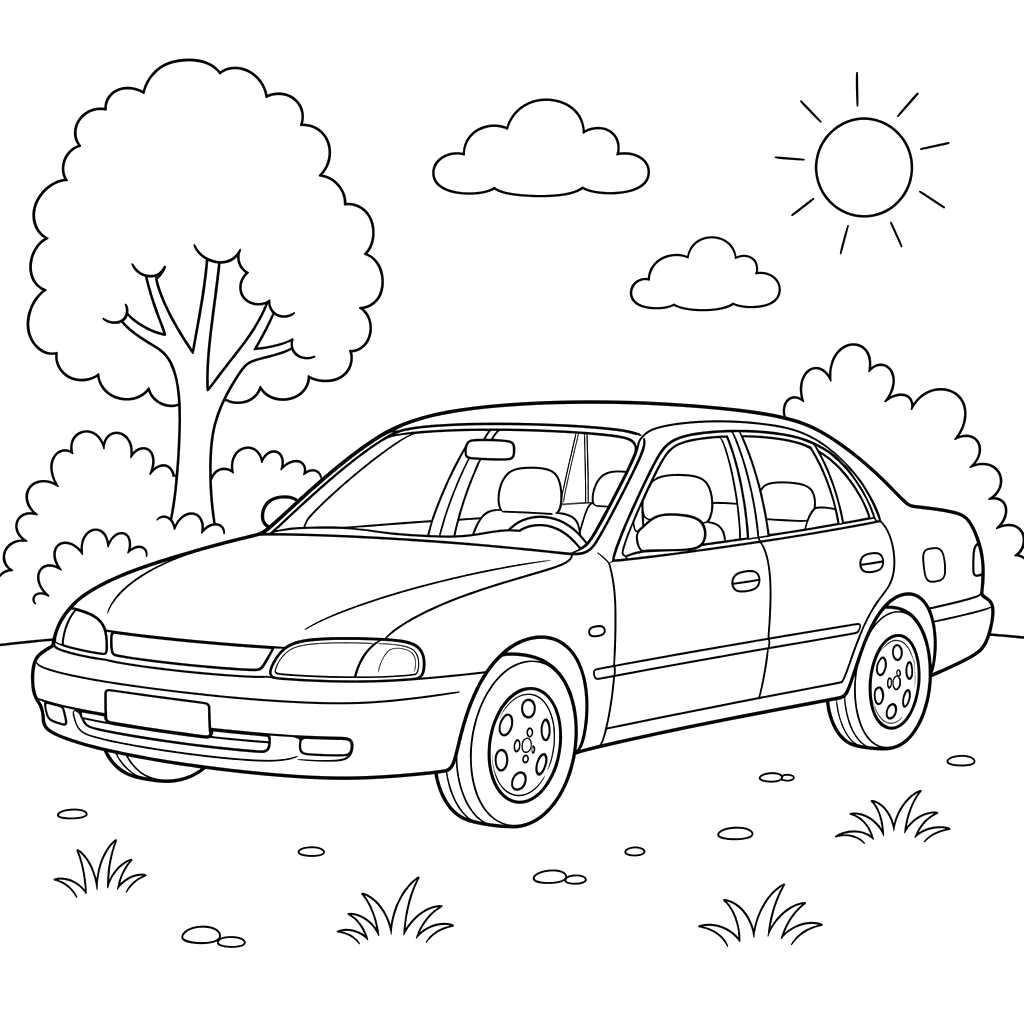 Kia Sephia Coloring Page