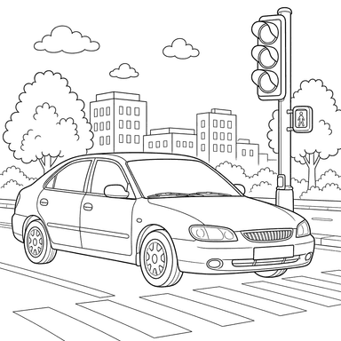 Kia Shuma Liftback at Traffic Light