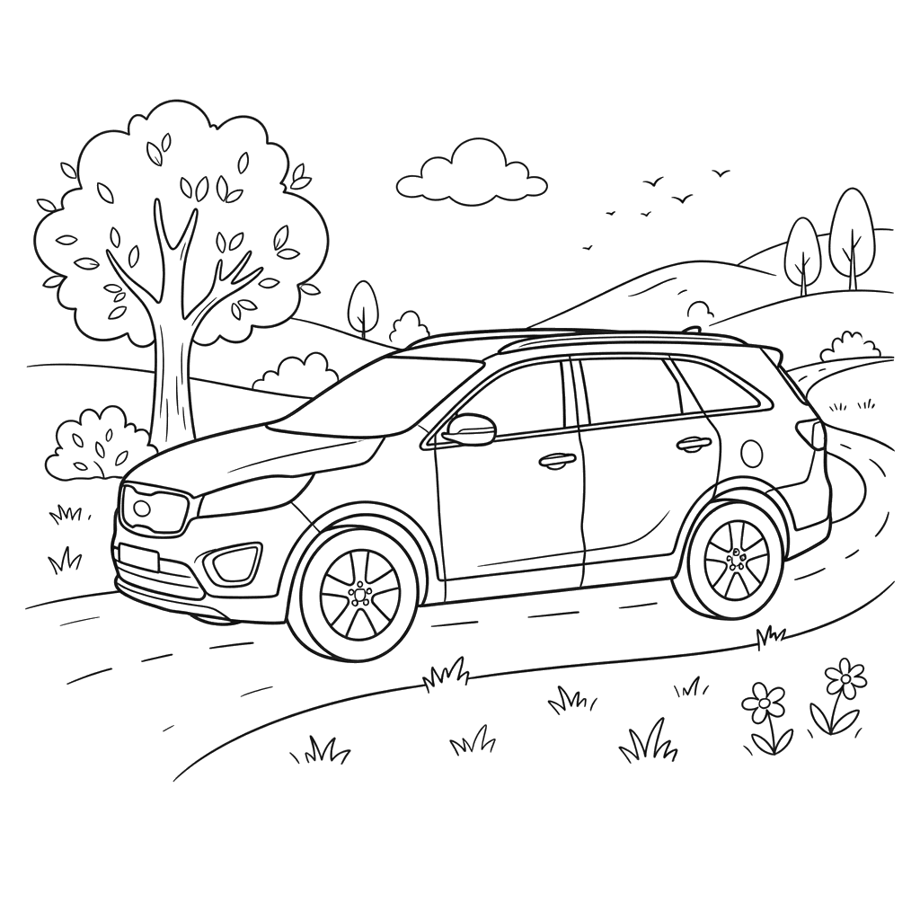 Kia Sorento Car Coloring Page