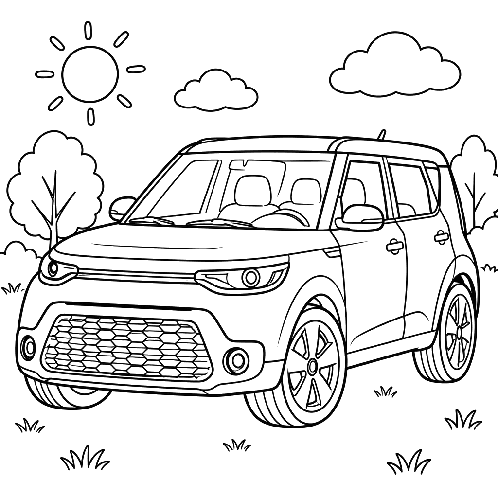 Kia Soul 3 Coloring Page