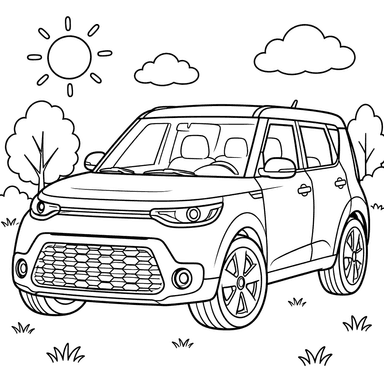 Kia Soul 3 Coloring Page