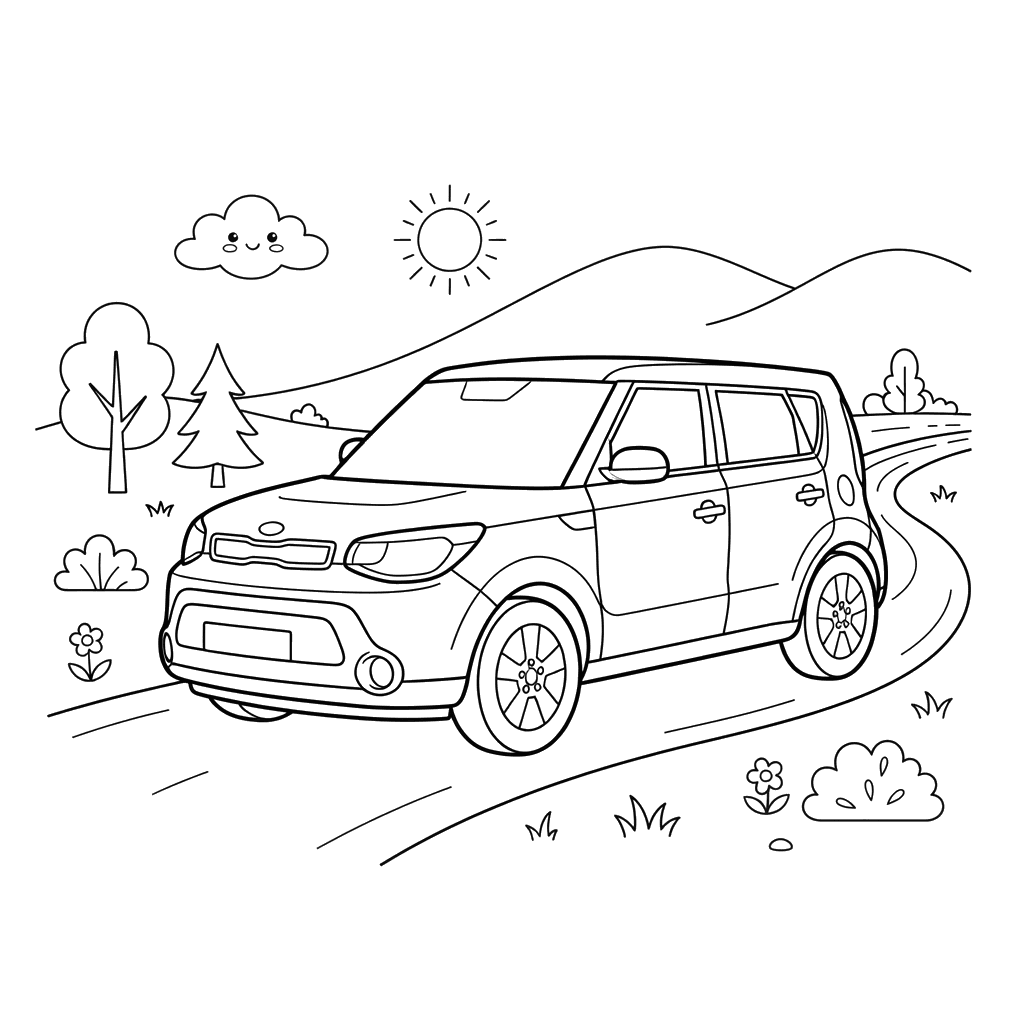 Kia Soul Car Coloring Page