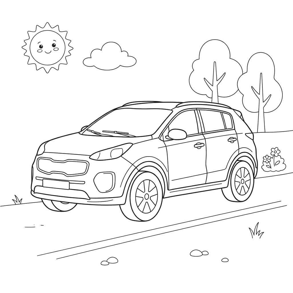 Kia Sportage Coloring Page for Kids