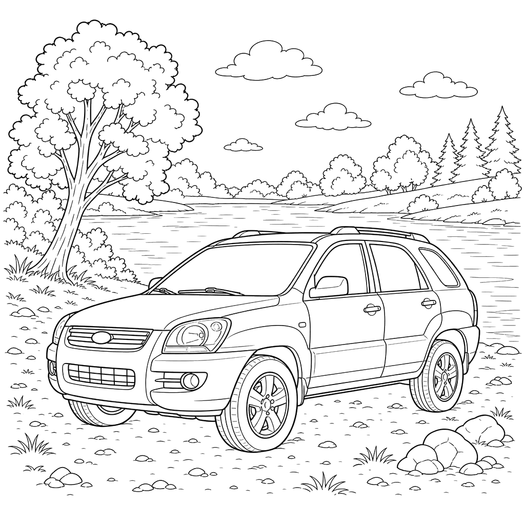 Kia Sportage SUV by the River