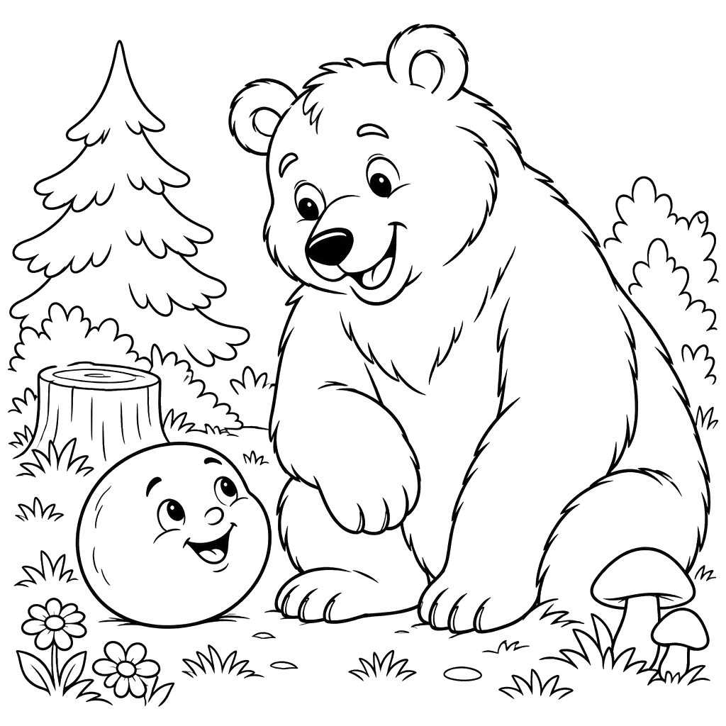 Kolobok and Bear