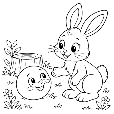 Kolobok and the Hare Coloring Page